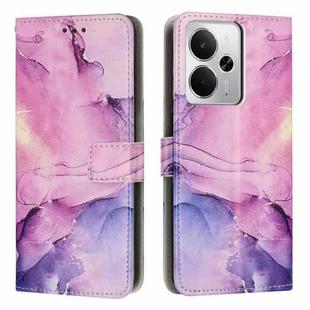 For Realme 14 / P3 5G / 14T 5G Painted Marble Pattern Leather Phone Case(Purple)