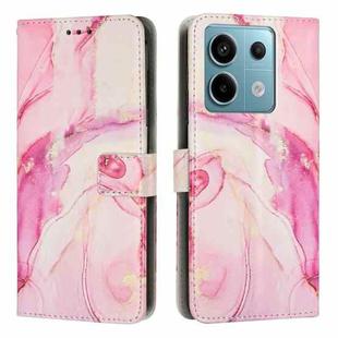 For Redmi Note 13 5G Painted Marble Pattern Leather Phone Case(Rose Gold)