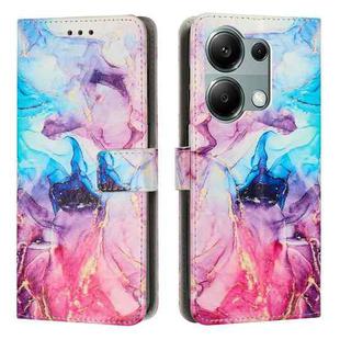 For Redmi Note 13 Pro 4G Painted Marble Pattern Leather Phone Case(Pink Purple)