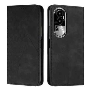 For OPPO Reno10 Pro+ Diamond Splicing Skin Feel Magnetic Leather Phone Case(Black)