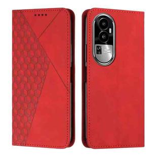 For OPPO Reno10 5G/Reno10 Pro 5G Global Diamond Splicing Skin Feel Magnetic Leather Phone Case(Red)