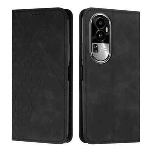 For OPPO Reno10 5G/Reno10 Pro 5G Global Diamond Splicing Skin Feel Magnetic Leather Phone Case(Black)