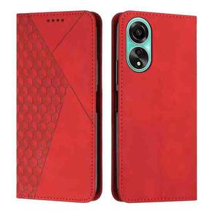 For OPPO A58 4G Diamond Splicing Skin Feel Magnetic Leather Phone Case(Red)