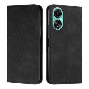 For OPPO A58 4G Diamond Splicing Skin Feel Magnetic Leather Phone Case(Black)