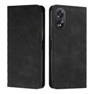 For OPPO A38 / A18 Diamond Splicing Skin Feel Magnetic Leather Phone Case(Black)