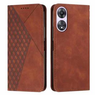 For OPPO A58 / A78 Diamond Splicing Skin Feel Magnetic Leather Phone Case(Brown)