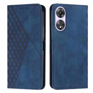 For OPPO A58 / A78 Diamond Splicing Skin Feel Magnetic Leather Phone Case(Blue)