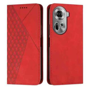 For OPPO Reno11 5G Global Diamond Splicing Skin Feel Magnetic Leather Phone Case(Red)