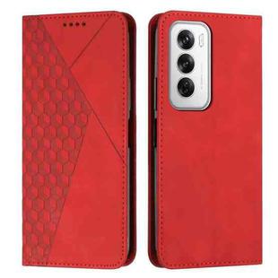 For OPPO Reno12 5G Global Diamond Splicing Skin Feel Magnetic Leather Phone Case(Red)