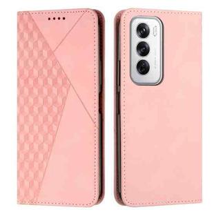 For OPPO Reno12 5G Global Diamond Splicing Skin Feel Magnetic Leather Phone Case(Rose Gold)