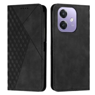 For OPPO A3x Diamond Splicing Skin Feel Magnetic Leather Phone Case(Black)