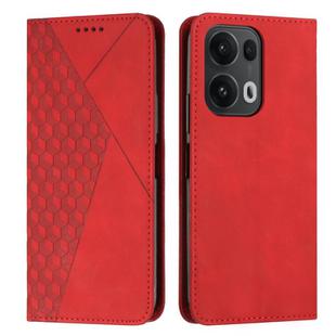 For OPPO Reno13 Pro Global Diamond Splicing Skin Feel Magnetic Leather Phone Case(Red)