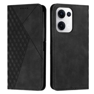 For OPPO Reno13 5G Global Diamond Splicing Skin Feel Magnetic Leather Phone Case(Black)
