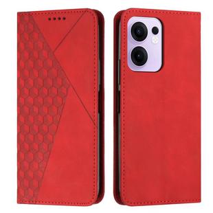 For OPPO Reno13 F 5G / 4G Diamond Splicing Skin Feel Magnetic Leather Phone Case(Red)