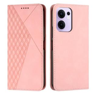 For OPPO Reno13 F 5G / 4G Diamond Splicing Skin Feel Magnetic Leather Phone Case(Rose Gold)