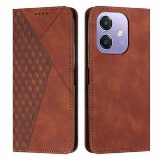 For OPPO A5x 5G Global Diamond Splicing Skin Feel Magnetic Leather Phone Case(Brown)