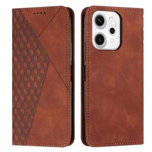 For OPPO Reno14 Pro Global Diamond Splicing Skin Feel Magnetic Leather Phone Case(Brown)