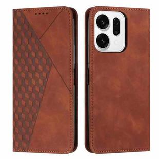 For OPPO Reno14 Global / Reno14 F 5G Diamond Splicing Skin Feel Magnetic Leather Phone Case(Brown)