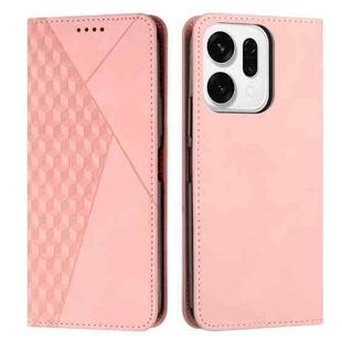 For OPPO Reno14 Global / Reno14 F 5G Diamond Splicing Skin Feel Magnetic Leather Phone Case(Rose Gold)