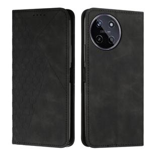 For Realme 11 4G Global Diamond Splicing Skin Feel Magnetic Leather Phone Case(Black)