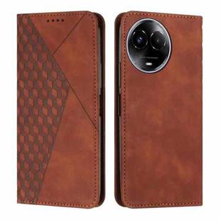 For Realme 11 5G Global/11x Diamond Splicing Skin Feel Magnetic Leather Phone Case(Brown)