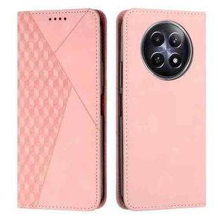 For Realme 12 Diamond Splicing Skin Feel Magnetic Leather Phone Case(Rose Gold)