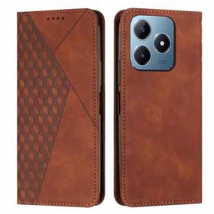 For Realme C63 Diamond Splicing Skin Feel Magnetic Leather Phone Case(Brown)