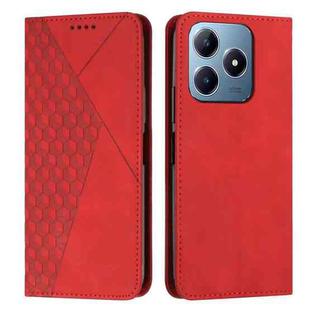 For Realme C63 Diamond Splicing Skin Feel Magnetic Leather Phone Case(Red)