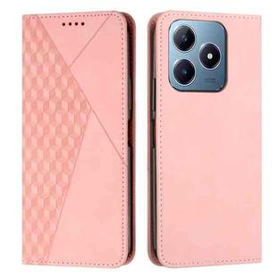 For Realme C63 Diamond Splicing Skin Feel Magnetic Leather Phone Case(Rose Gold)
