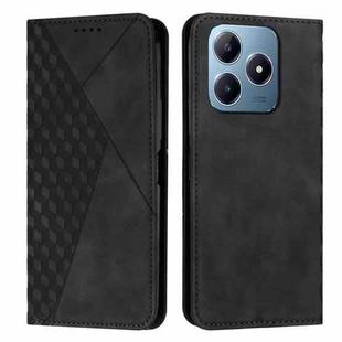 For Realme C63 Diamond Splicing Skin Feel Magnetic Leather Phone Case(Black)