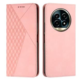 For Realme 13 Pro+ 5G Global Diamond Splicing Skin Feel Magnetic Leather Phone Case(Rose Gold)