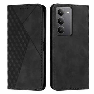 For Realme C75 / V60 Pro Diamond Splicing Skin Feel Magnetic Leather Phone Case(Black)