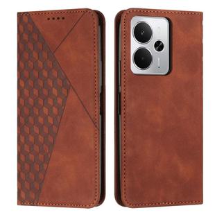 For Realme 14 / P3 5G / 14T 5G Diamond Splicing Skin Feel Magnetic Leather Phone Case(Brown)