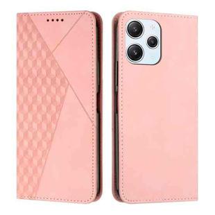 For Xiaomi Redmi 12 4G Diamond Splicing Skin Feel Magnetic Leather Phone Case(Rose Gold)