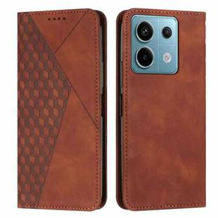 For Xiaomi Redmi Note 13 pro Diamond Splicing Skin Feel Magnetic Leather Phone Case(Brown)