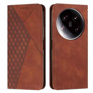 For Xiaomi 14 Ultra Diamond Splicing Skin Feel Magnetic Leather Phone Case(Brown)