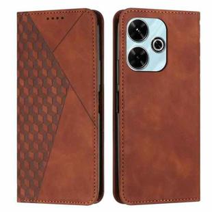 For Xiaomi Redmi 13 4G Diamond Splicing Skin Feel Magnetic Leather Phone Case(Brown)