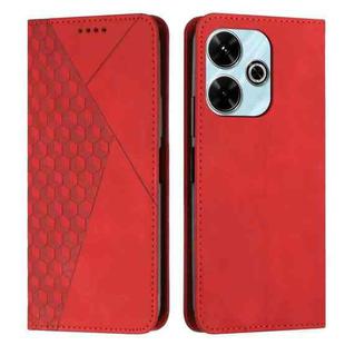 For Xiaomi Redmi 13 4G Diamond Splicing Skin Feel Magnetic Leather Phone Case(Red)