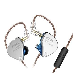 CCA CCA-CA4 3.5mm Gold Plated Plug Hybrid Technology Wire-controlled In-ear Earphone, Type:with Mic(Blue)