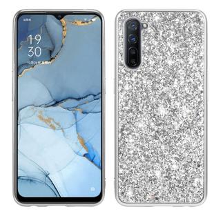 For OPPO Reno3 Glitter Powder Shockproof TPU Protective Case(Silver)