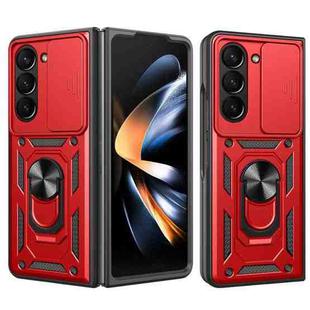 For Samsung Galaxy Z Fold5 Sliding Camera Cover Design TPU+PC Phone Case(Red)