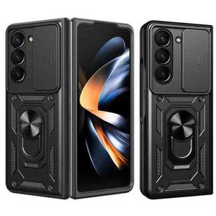 For Samsung Galaxy Z Fold6 Sliding Camera Cover Design TPU+PC Phone Case(Black)