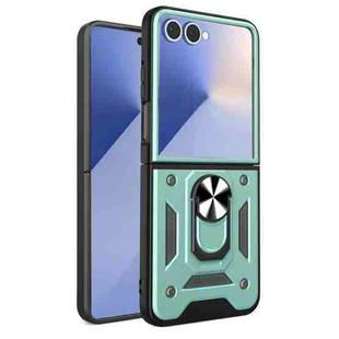 For Samsung Galaxy Z Flip7 Armor Magnetic Bracket TPU+PC Phone Case(Green)
