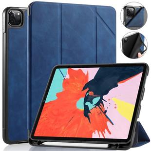 For iPad Pro 11 (2020) DG.MING See Series Horizontal Flip Leather Tablet Case ，with Holder & Pen Tray(Blue)