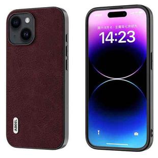 For iPhone 15 Plus ABEEL Dream Litchi Texture PU Phone Case(Purple)