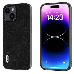 For iPhone 15 ABEEL Dream Litchi Texture PU Phone Case(Black)