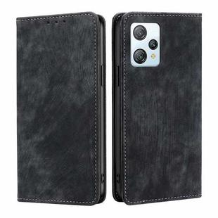 For Blackview A53 / A53 Pro RFID Anti-theft Brush Magnetic Leather Phone Case(Black)