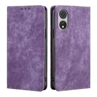 For CUBOT P60 RFID Anti-theft Brush Magnetic Leather Phone Case(Purple)