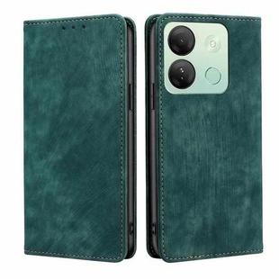 For Infinix Smart 7 HD RFID Anti-theft Brush Magnetic Leather Phone Case(Green)