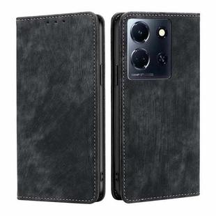 For Infinix Note 30 5G RFID Anti-theft Brush Magnetic Leather Phone Case(Black)